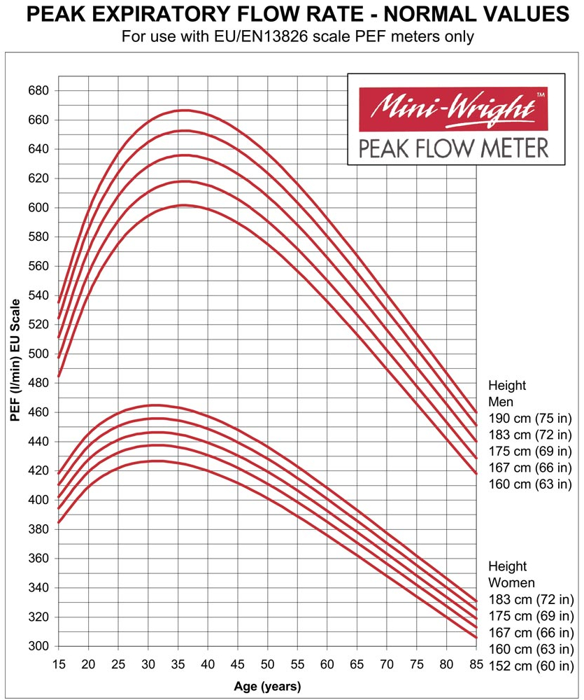 peak flow meter normaalwaarden