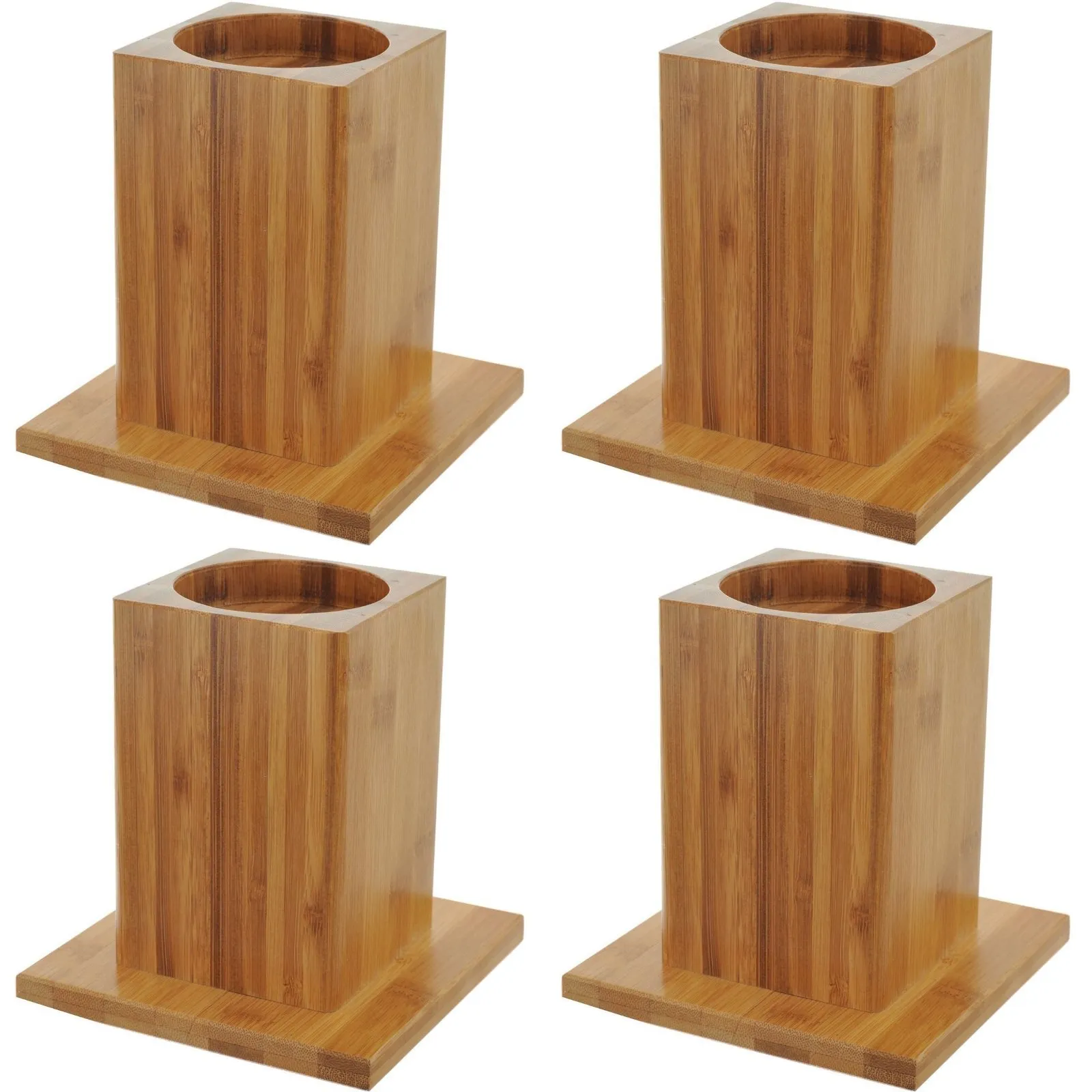 Bedverhoger set 4 stuks Hoog 14 cm Bamboe